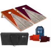 Tailgating Pros Pyramid Cornhole Board Set w/ Bean Bags and Carrying Case - 4'x2' Regulation Corn Hole Toss Game - Optional LED Lights