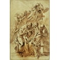 thumbnail image 2 of Testa, Pietro 13x18 Gold Ornate Wood Framed with Double Matting Museum Art Print Titled - Holy Family with Saint Anne (recto); Figure Sketches (verso), 2 of 4