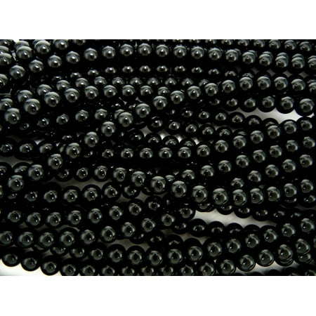 UnCommon Artistry Wholesale Bulk Glass Pearl Beads- 15 strands, 105 pcs per strand- 1575 beads (Black, 8mm)