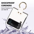 thumbnail image 4 of Allytechgroup Galaxy Flip 4 Case with Ring Holder Stand, Premium PU Leather Stylish Shockproof Anti-Scratch Portable Phone Case Cover for Samsung Galaxy Z Flip 4, White, 4 of 9
