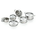 thumbnail image 1 of Lagostina Copper Core Pots and Pans, 5-Ply 11 Piece Stainless Steel Cookware Set, 1 of 7