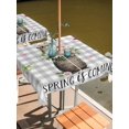 thumbnail image 2 of Square Outdoor Tablecloth with Umbrella Hole Grey Plaid Groundhog Outside Table Cloth Waterproof Patio Table Cover Spring Floral Butterfly Botanical Zipper Tablecloths for Picnic Camping 54x54 Inch, 2 of 8
