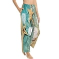 thumbnail image 6 of Salouo Starfish And Seashell Print Women's Pajama Pants Casual Loose Sweatpants PJs Flowy Pants Drawstring Palazzo for Women Wide Leg Pants Lounge Pajama -Small, 6 of 8