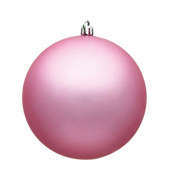 Vickerman N591579DMV 6 in. Pink Matte UV Christmas Ornament Ball - 4 per Bag
