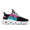 thumbnail image 2 of Coolcustomize Men's & Women's Lightweight Black Mid Top Sneakers with One Love Logo, Cushioned Sole & Fabric Upper Wide Toe Box Running & Gym Shoes, 2 of 5