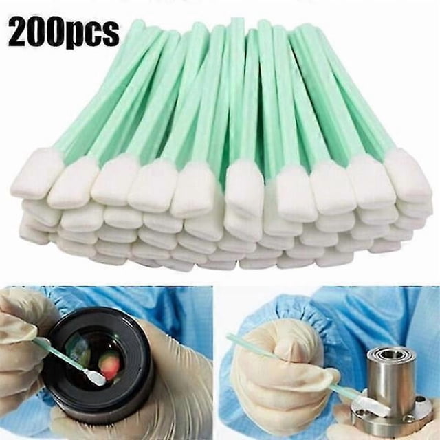 200 Pcs Foam Tip Swabs Cleaning Sticks Dust Free