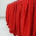 thumbnail image 2 of Efavormart 17ft Red Shiny Metallic Spandex Pleated Table Skirt, Glitter Semi-Sheer Table Skirt with Top Strip for Dining Catering Wedding, 2 of 11