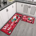 thumbnail image 3 of Kitchen Rug Set of 2 Absobent Christmas Kitchen Mats for Floor,Happy New Year Santa Claus Gift Ho Kitchen Floor Mat for Bathroom,Room Cook (47x17+30x17 Inches), 3 of 7