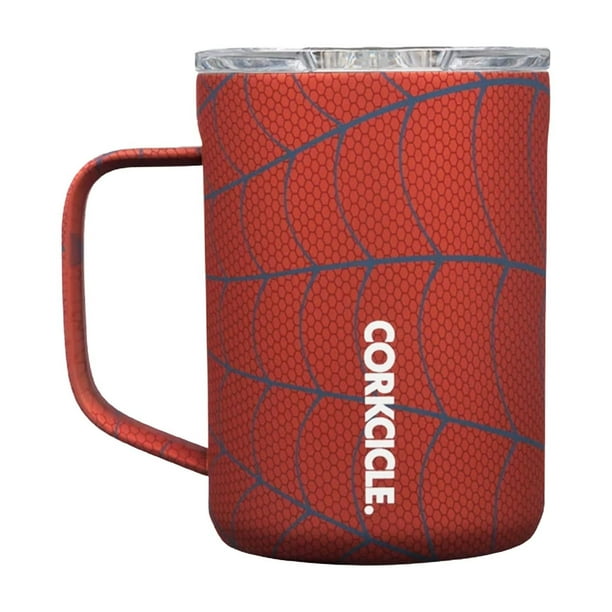 Corkcicle Spider-Man Taza de café, taza de café de viaje aislada con tapa, acero inoxidable, a prueba de derrames para café, té y cacao caliente, 16 oz