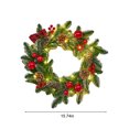 thumbnail image 6 of Gcvizuso Christmas Wreath, Christmas Wreaths for Front Door, Christmas Wreath With Lights, Pre-Lit Christmas Wreath With Ribbon, Ball Ornaments, For Door Window Mantle Christmas Decoration, 6 of 6