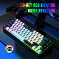 thumbnail image 3 of 68 Keys Gaming Keyboard, USB Wired Membrane Gaming Keyboard RGB Backlit Ergonomic Computer Keyboard for PC, 3 of 8