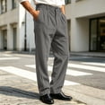 thumbnail image 6 of Thousandth Men's Corduroy Pants Classic Silm Fit Pleated Front Trousers with Belt Loops Casual Vintage Business Bottoms for Work, 6 of 7