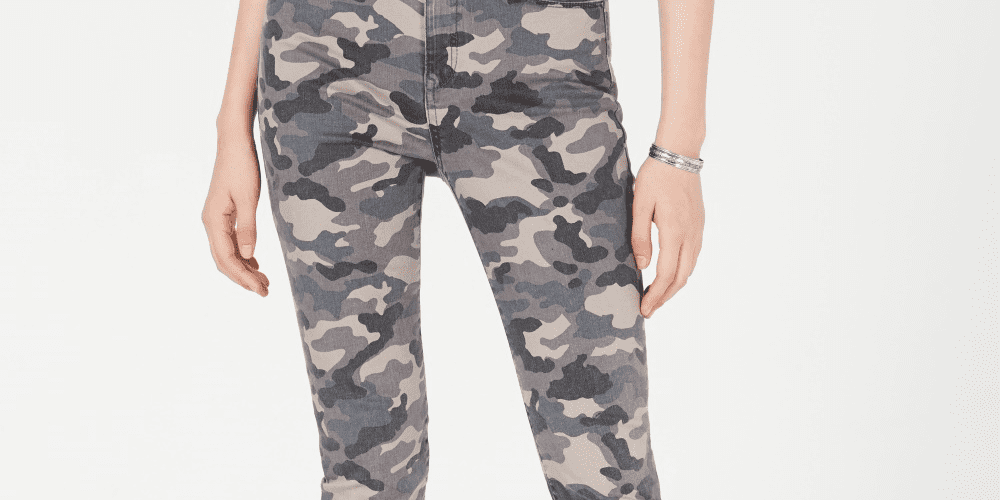 Rewash Juniors´ Camo Cropped Skinny Jeans Gray Size 5 レディース-