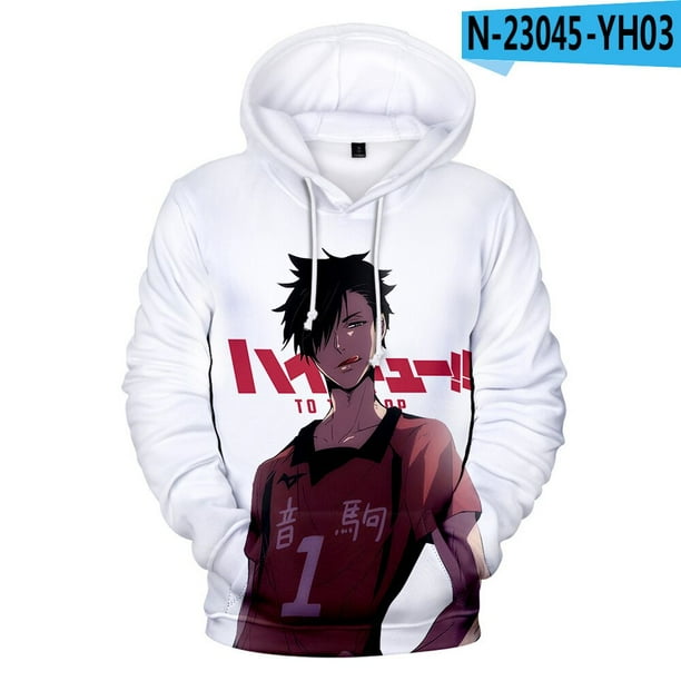 Haikyu!! Sudaderas con capucha de Anime, chaqueta informal para niños y adultos, tallas para niños, kageyama tobio, jersey de Cosplay, Jersey Unisex02Niños 100 Deng Xun unisex