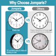 thumbnail image 4 of jomparis Reloj de pared moderno de 12 pulgadas, silencioso, funciona con pilas, reloj de pared redondo decorativo de cuarzo para oficina, aula, escuela (negro), 4 of 7
