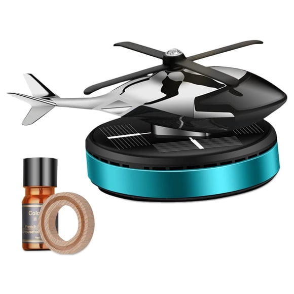 Difusor de fragancia solar para coche en forma de helicóptero - Aromatizador decorativo interior - Elimina olores y refresca el ambiente - Ideal para automóvil y hogar