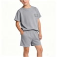 thumbnail image 5 of Auroural 5T Boys Clothes Sets 2 Piece Sets for Toddler Boys Children's Printed Round Neck Short Sleeved Top with Elastic Waist Shorts Casual Set, 5 of 9