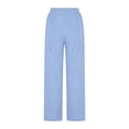 thumbnail image 4 of SBYOJLPB Womens Wide-Leg Pants Solid Color with Drawstring Elastic Waist and Side Pockets Soft Textured Fabric and Relaxed Fit for Everyday Comfort Wear, 4 of 5