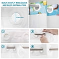 thumbnail image 5 of No Hook Shower Curtain, Blue Flamingos Shower Curtains for Bathroom with See Through Top Window, Tropical Summer Botanical Fruits Waterproof & Washable Bath Curtain Long 72"x78", 5 of 9