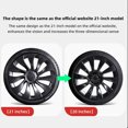 thumbnail image 4 of Wheel Hub Center Cover, Wheel Axle Center Hub  155mm Diameter Glossy Black 20in  For Model Y, 4 of 8