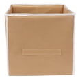 thumbnail image 3 of AMAK INC Foldable Storage Cube Box | Fabric Storage Organizer with Lid & Handle | Closet Organizer for Clothes, Toys & Accessories | Space Saving Storage Bin (Beige) Pack Of 03, 3 of 6