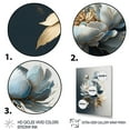 thumbnail image 3 of Designart Hyperrealistic Blue And Gold Peony II Canvas Wall Art, 3 of 5