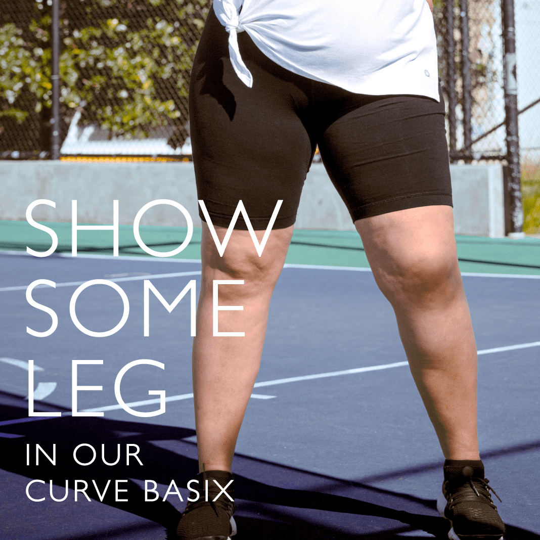 Rainbeau Curves Basic Compression Bike Short, Women's Plus Black 22/24