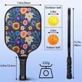 thumbnail image 3 of Pickleball Paddles Set Of 1, Fiberglass Surface, Vintage Floral Print, 1 Paddle, 2 Balls & Bag, 3 of 5