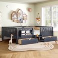 Luckynote Queen with built-in bookshelves and storage drawers, Safety ...