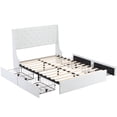 thumbnail image 7 of Zimtown Upholstered Full Platform Bed Frame w/ 4 Drawers, No Box Spring Needed, White, 7 of 7