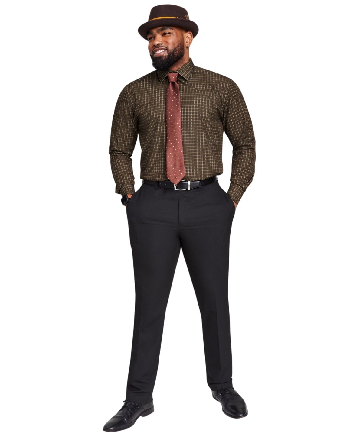 Men's Haggar Smart Wash Slim Fit Wrinkle Free Dress Shirt - Walmart.com