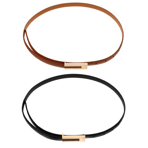 TEHAUX 2Ud Cinturones PU De Cuero Fino Para Mujer Vintage Para Realzar Curvas En Uso Diario Y Eventos