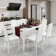 thumbnail image 4 of Aiho 6-Seater Modern Dining Table Set with PU Leather Chairs for Kitchen, Small Spaces,White, 4 of 8