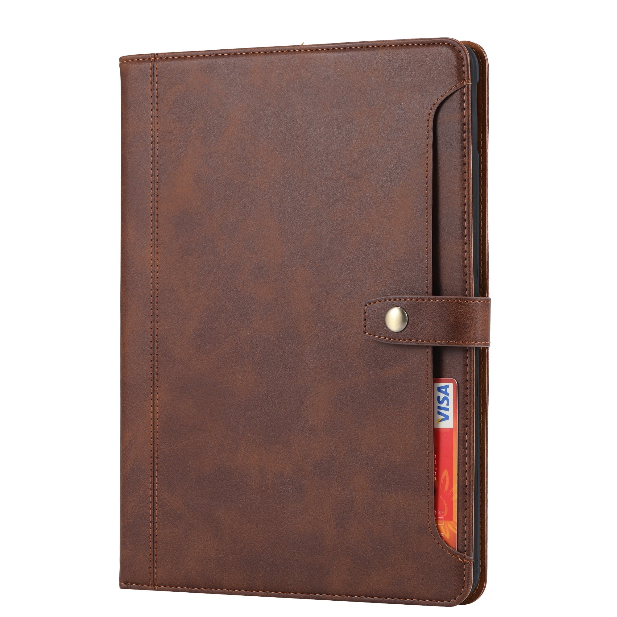 ELEHOLD for iPad 9th/8th/7th Gen 10.2" (2021/2020/2019) Multi-Functional Flip Leather Wallet Case with Front Pocket Card Slots Kickstand Pencil Holder Shockproof Business Men Women Case Cover,Coffee