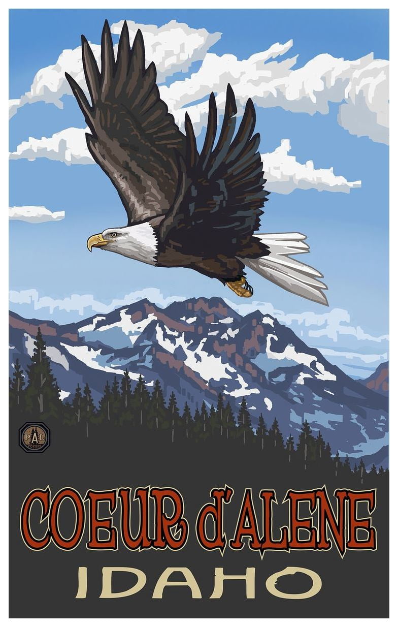 Coeur d Alene Idaho Giclee Art Print Poster by Paul A. Lanquist (12" x