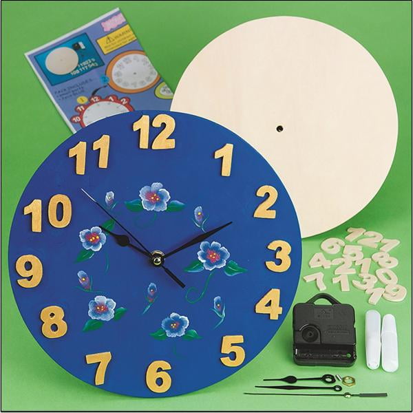 Unfinished DIY Round Wood Clock Craft Kit