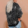 thumbnail image 5 of qILAKOG Sweatshirt for Women Graphic Long Sleeve Crewneck Casual Pullover Top Fall 2024 Trendy Clothes for Halloween Womens Pullover Blouses Ladies Sweatshirt Tops, Gray&S, 5 of 6