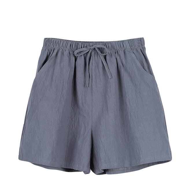 FNFYFH Clearance Womens Soft Solid Color Shorts Lightweight Summer Beach Running Athletic Shorts,Gray