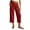 Color Block, variant on ShomPort Womens Linen Capris Dressy Wide Leg Bowtie Elastic Mid Waist Casual Pockets Cropped Pants