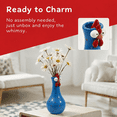 thumbnail image 6 of Handcrafted Resin Long Neck Chicken Vase, Colorful Cartoon Rooster Sculpture, 2-in-1 Flower Vase & Desk Decor, Lightweight Novelty Home Accent(Blue), 6 of 8