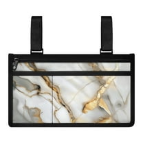 Jiueut Marble Print Wheelchair Armrest Side Hanging Storage Bag Pink Ribbon Power Wheelchair Pouch Side Pocket for Women Electric Wheelchair Bags to Hang on Side