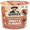 Quaker, Instant Oatmeal, Honey and Almond, 1.76 oz Cup