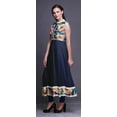 thumbnail image 3 of Bimba Royal Blue Watercolor Anarkali Dress Mandarin Collar Sleeveless Kurtis for Women Print Maxi Dress XXX-Large, 3 of 6