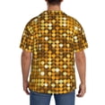 thumbnail image 5 of Cauagu Bright Shiny Golden Men's Short Sleeve Button Down Hawaiian Shirt for Men Bowling Shirts Casual Summer Beach Shirt,4X-Large, 5 of 6