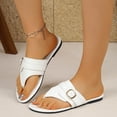 thumbnail image 2 of Wensltd Women's Sandals Trendy Open Toe Sandals Plus Size Flat Soft Sole Lightweight for Spring Summer Dressy Sandals White, 2 of 9