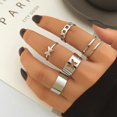 thumbnail image 1 of FNIO Punk Simple Color plata geométrico ahueca hacia fuera el conjunto de anillos anchos de las mujeres anillos de dedo articulados Vintage joyería Tan Jianjun  unisex, 1 of 2