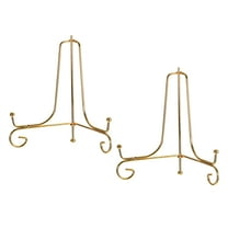 Uxcell 2Pack 6 Inch Plate Stands for Display Iron Folding Easel Plate Holders, Gold