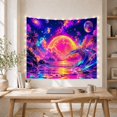 thumbnail image 5 of Cosmic Beach Wave Under Neon Planet, Adventurous Fantasy Style for Ocean Lovers, Psychedelic Wall Art, Housewarming Gift, Tapestry Wall Hanging for Bedroom and Dorm, 5 of 7