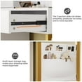 thumbnail image 6 of White Vanity Desk with Charging Station&LED Lights, Vanity Table with Drawers&Cabinet, Dressing Table with Shelf for Bedroom, 6 of 8