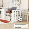 thumbnail image 5 of Bellemave Twin Size Floor Bed with Fence and Door, Wood Montessori Bed Frame, Floor Bed Frame, Slats Not Included (Twin, White), 5 of 11